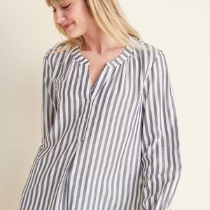 Old Navy Striped Split-neck Blouse
